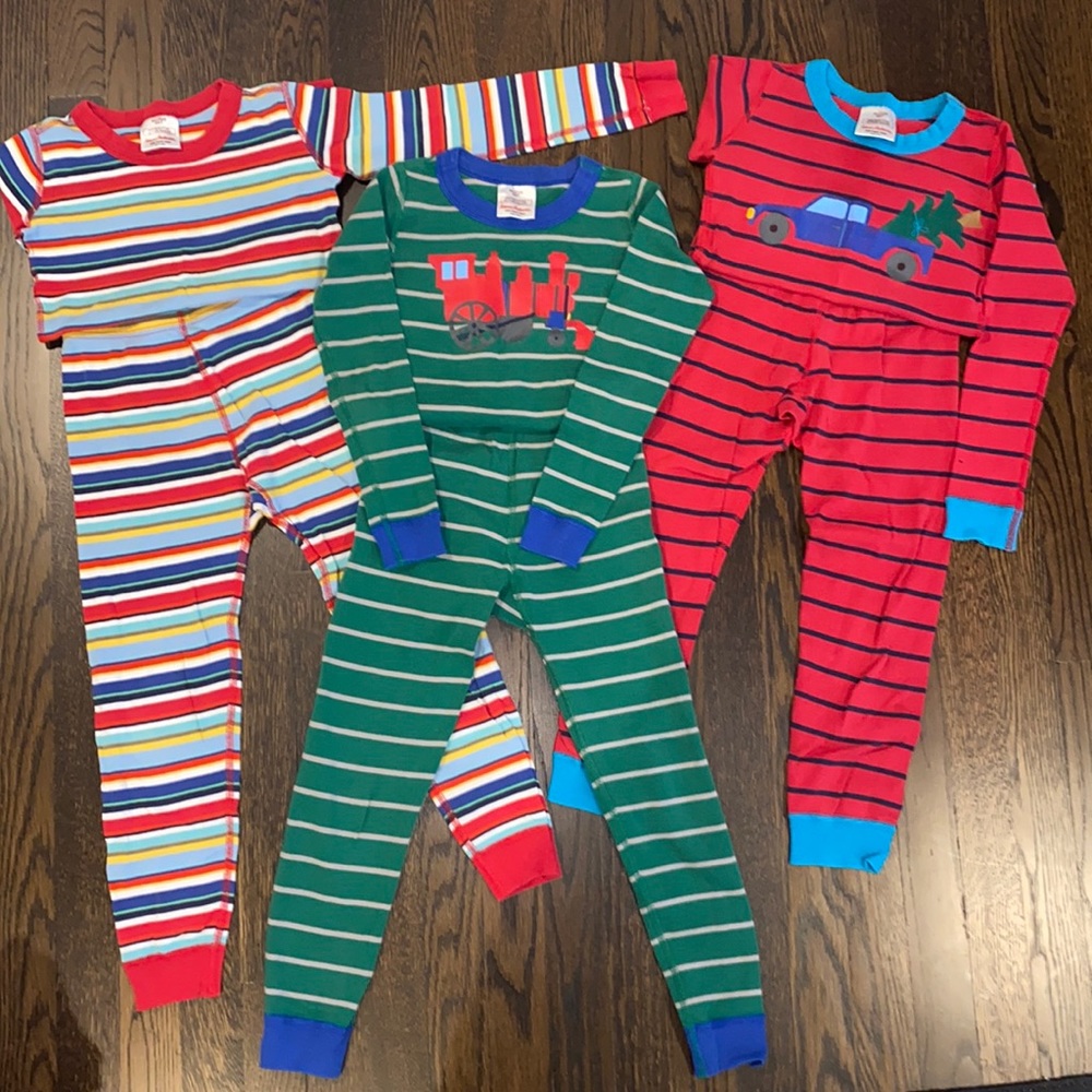 Hanna Andersson Boys Long Sleeve Pajamas - 3 Pairs Size 120 (US 6-7)